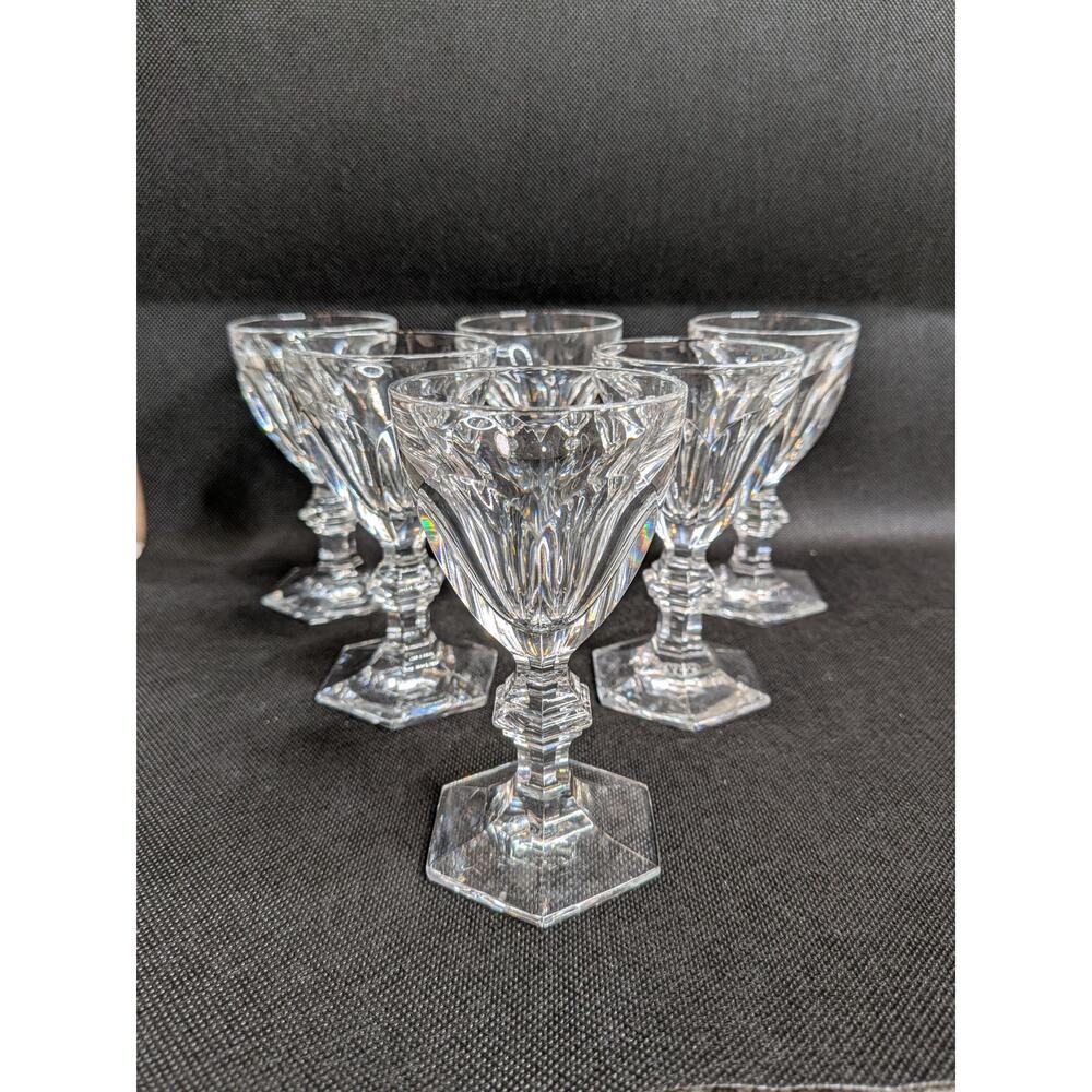 (6) Six Baccarat Harcourt Crystal Port Size Glasses - Picture 2 of 9